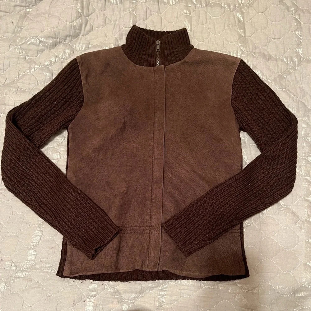 RUE21~VINTAGE~SUEDEBROWN SWEATER/JACKET~S-M